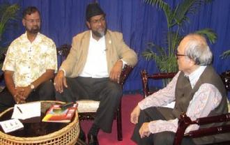 Bro. Shaukat & Shaikh Shafayat at ATN National TV in an interview with Dr. Syed Ashraf Ali Director General of Islamic Foundation, Dhaka Bangladesh. (The larget Islamic organization in Bangladesh)